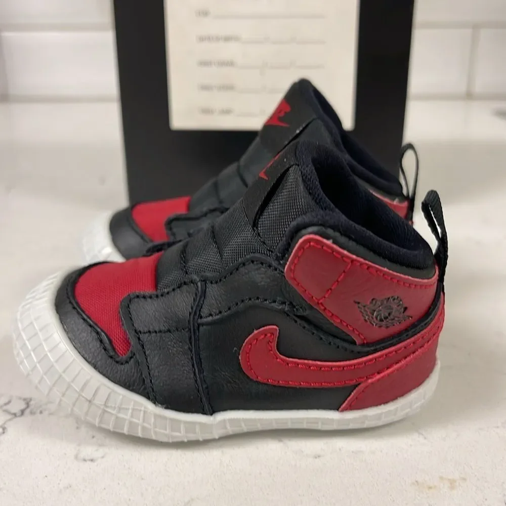 2019 Air Jordan 1 Crib Bootie 'Banned' Size 3C AT3745-023 Red & Black
